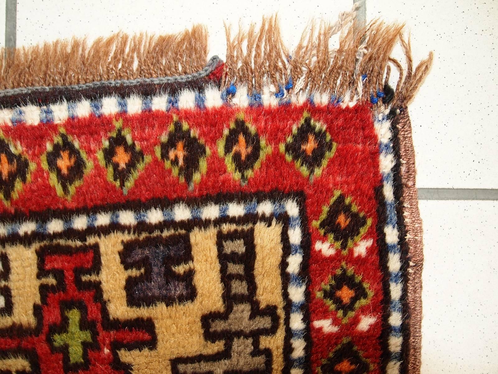 Handmade Antique Turkish Anatolian Rug, 1920s, 1C282 For Sale 3