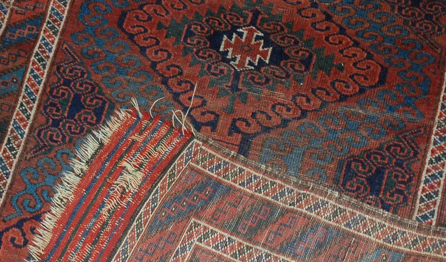 20ième siècle Tapis baluch afghan de collection fait à la main, années 1900, 1E02 en vente