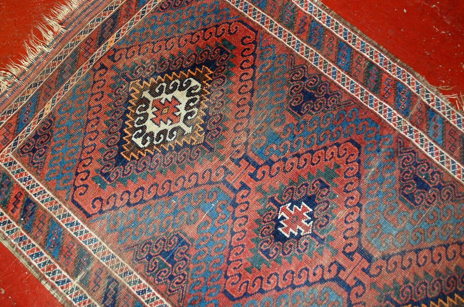 Afghan Tapis baluch afghan de collection fait à la main, années 1900, 1E02 en vente