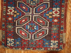 Handmade Antique Collectible Turkish Yastik Rug, 1880s, 1B349