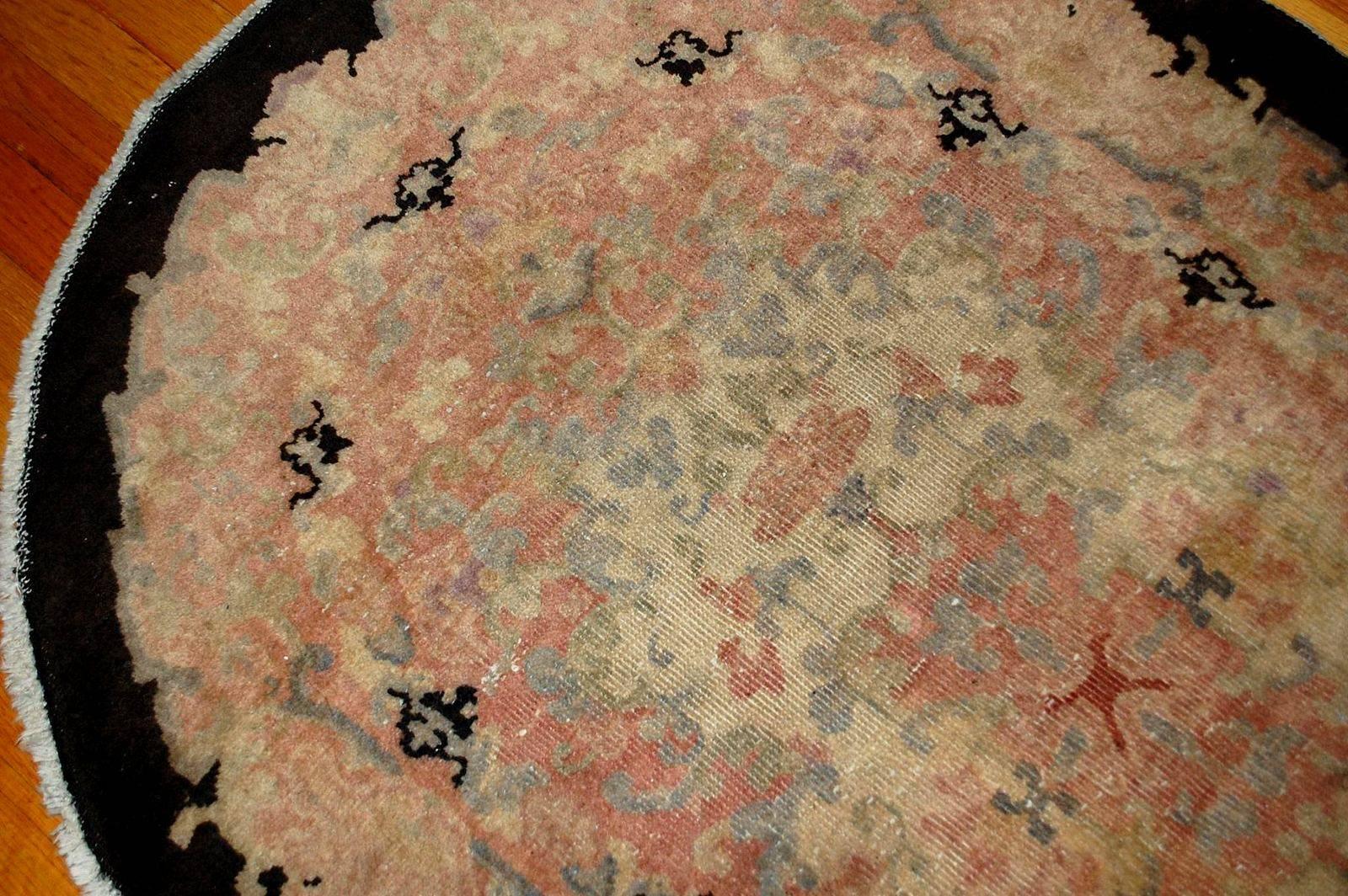 20th Century Handmade Antique Art Deco Chinese Rug, 1920s, 1B411 For Sale
