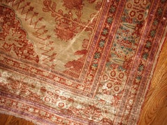 Handmade Antique Persian Silk Tabriz Rug, 1880s
