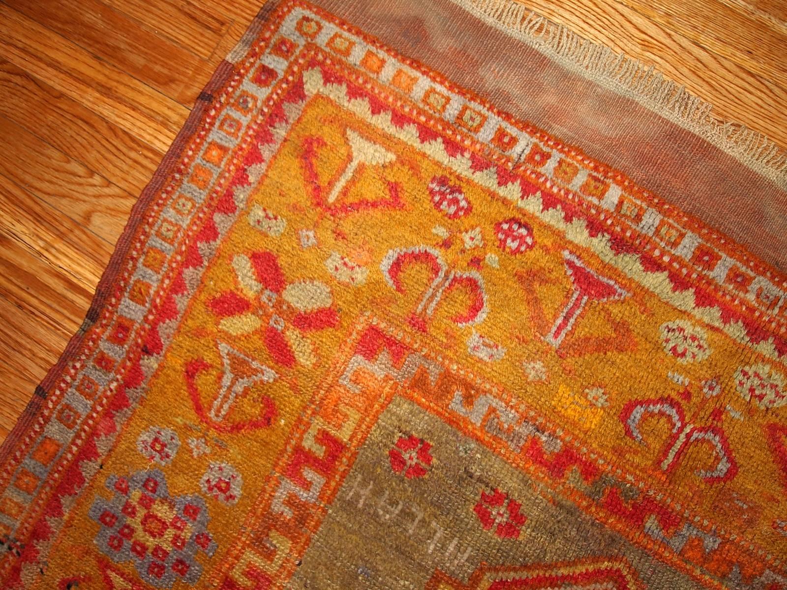 Handmade Antique Turkish Anatolian Rug, 1910s, 1B433 For Sale at 1stDibs
