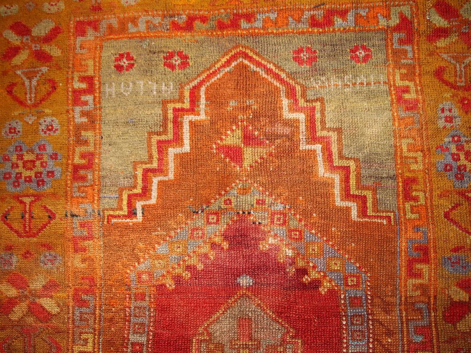 Handmade Antique Turkish Anatolian Rug, 1910s, 1B433 For Sale at 1stDibs