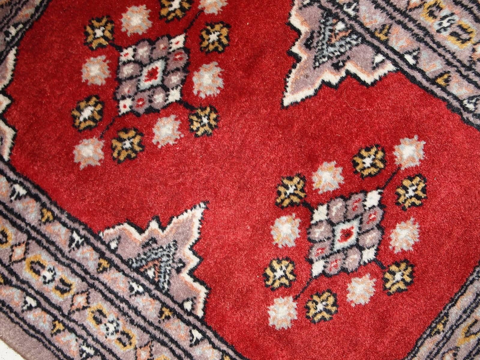20th Century Handmade Vintage Uzbek Bukhara Rug, 1970s, 1C320 For Sale
