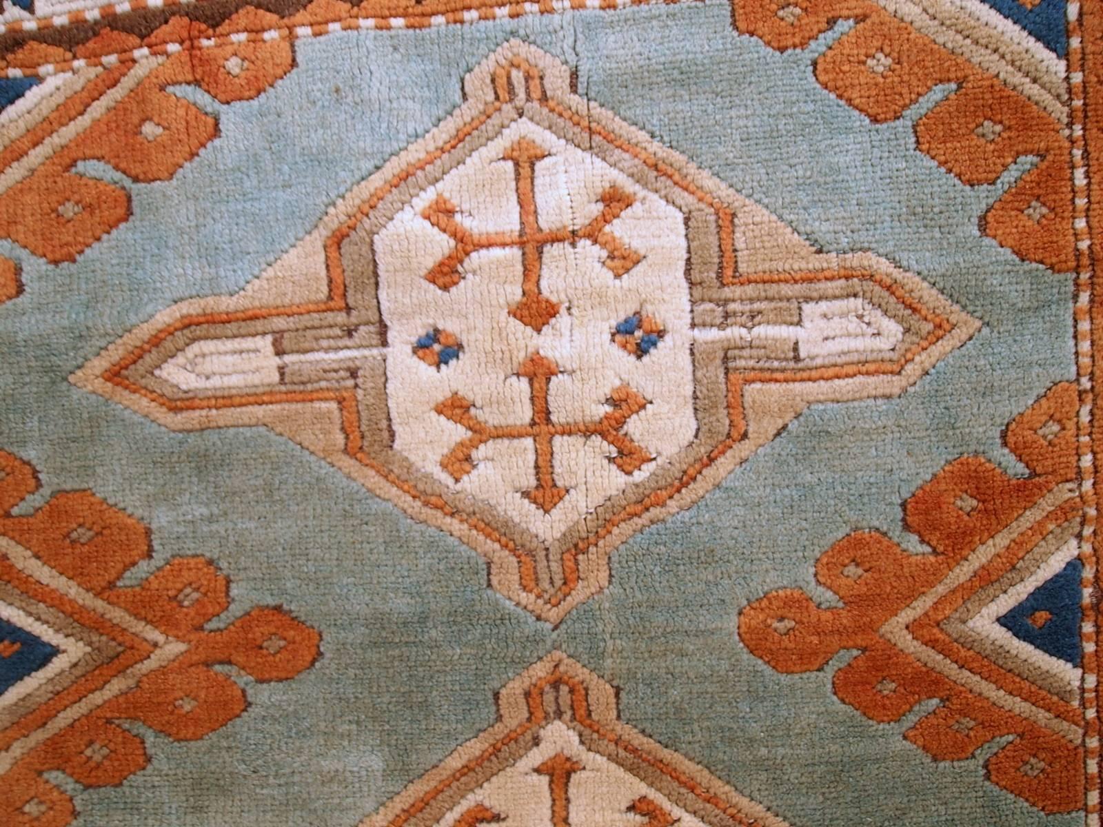 20th Century Handmade Vintage Caucasian Kazak Rug, 1970s, 1C324 For Sale