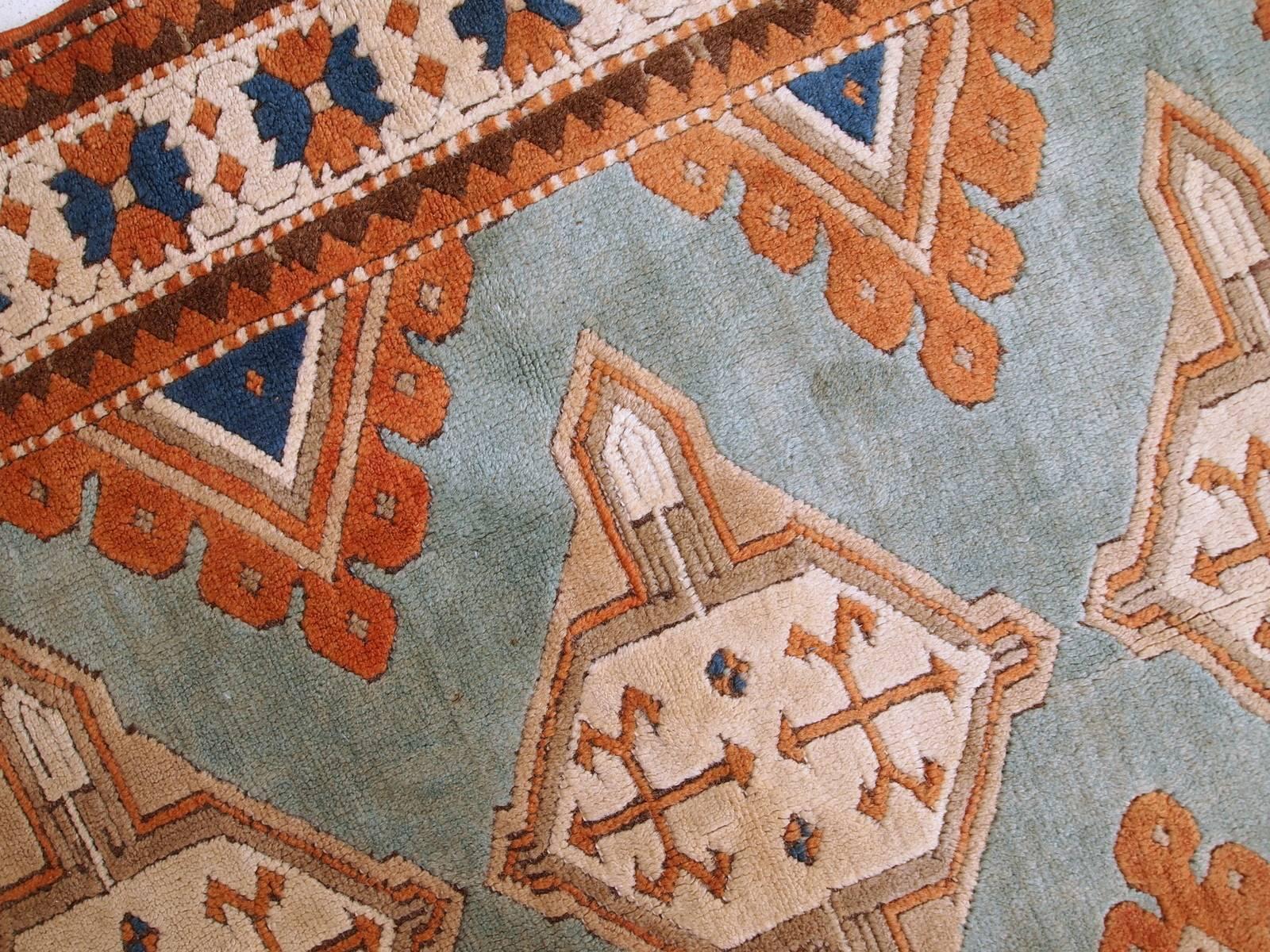 Handmade Vintage Caucasian Kazak Rug, 1970s, 1C324 For Sale 1