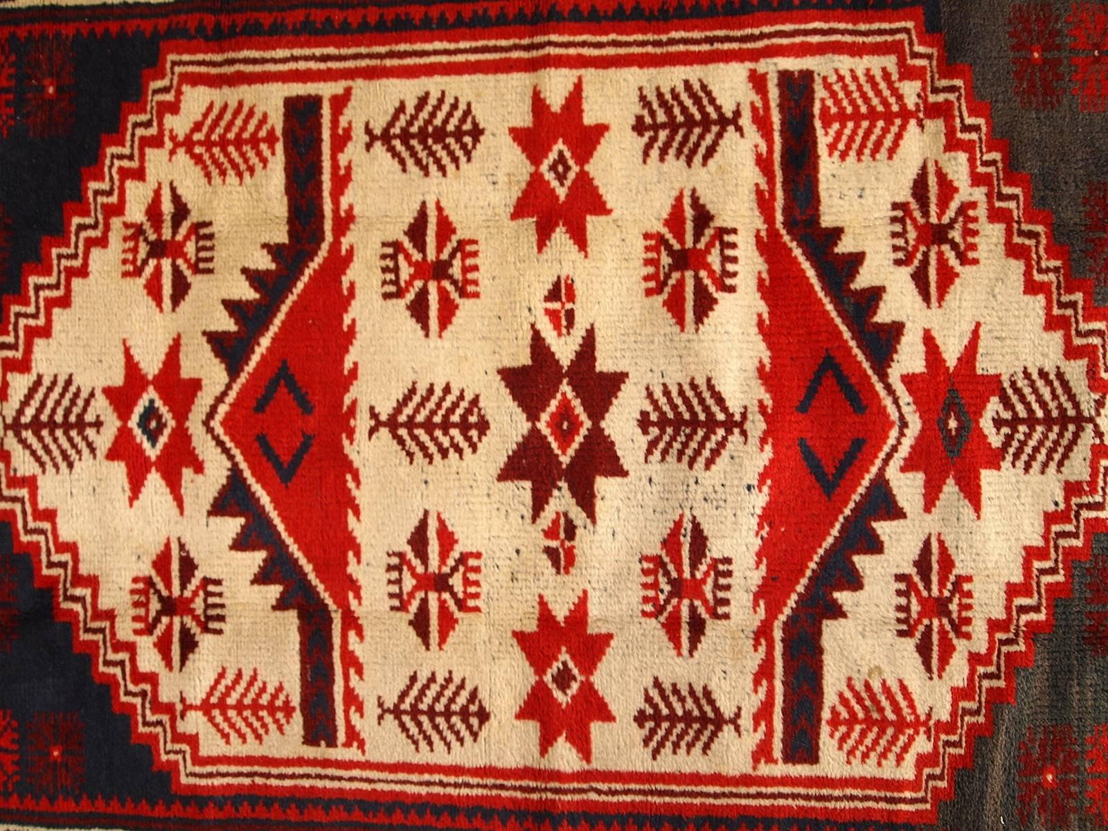 Handgefertigter türkischer Anatolischer Vintage-Teppich, 1970er Jahre, 1C325 im Zustand „Gut“ im Angebot in Bordeaux, FR