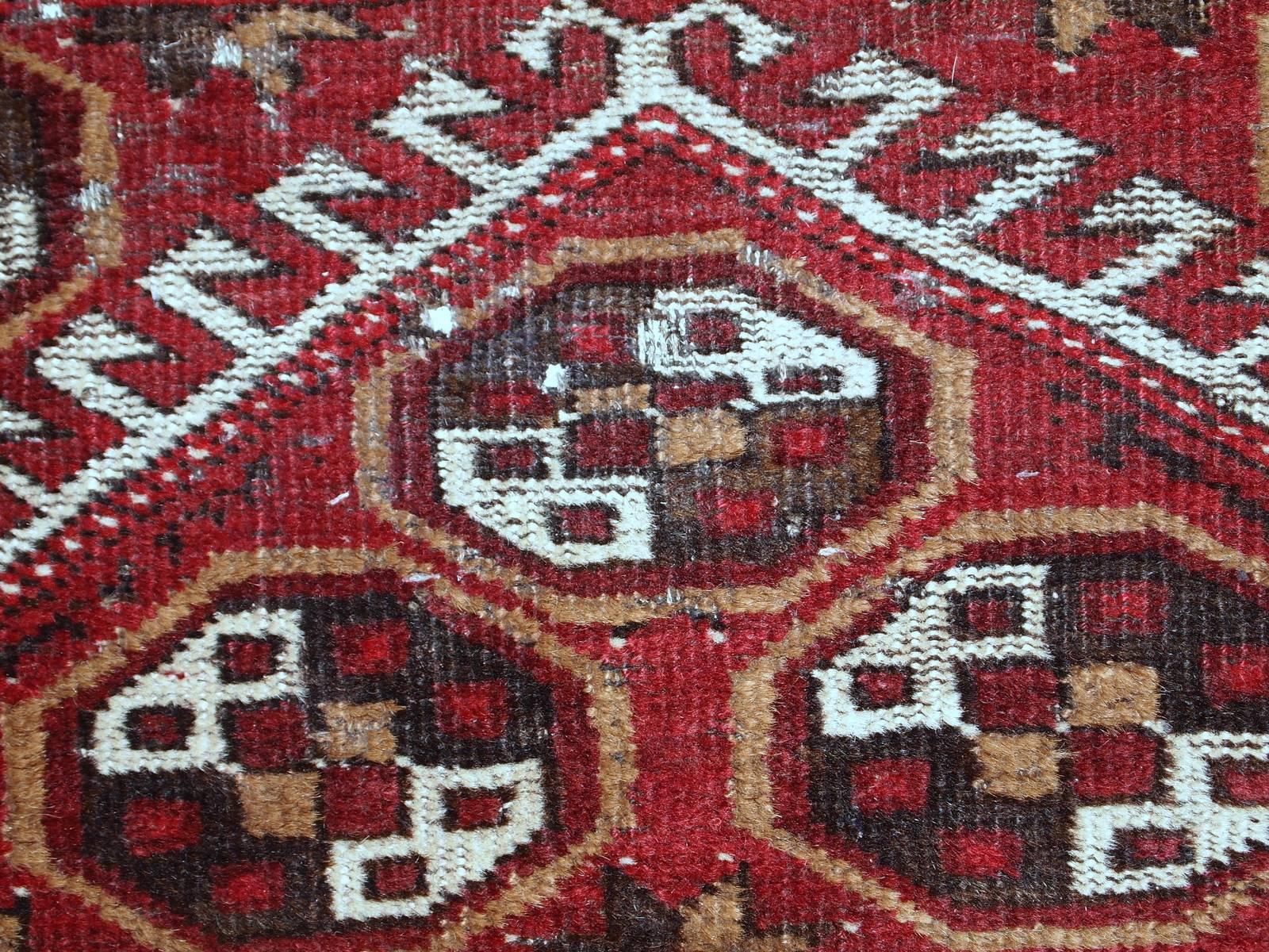 20th Century Handmade Antique Prayer Afghan Adraskand Rug, 1920s, 1C346 For Sale