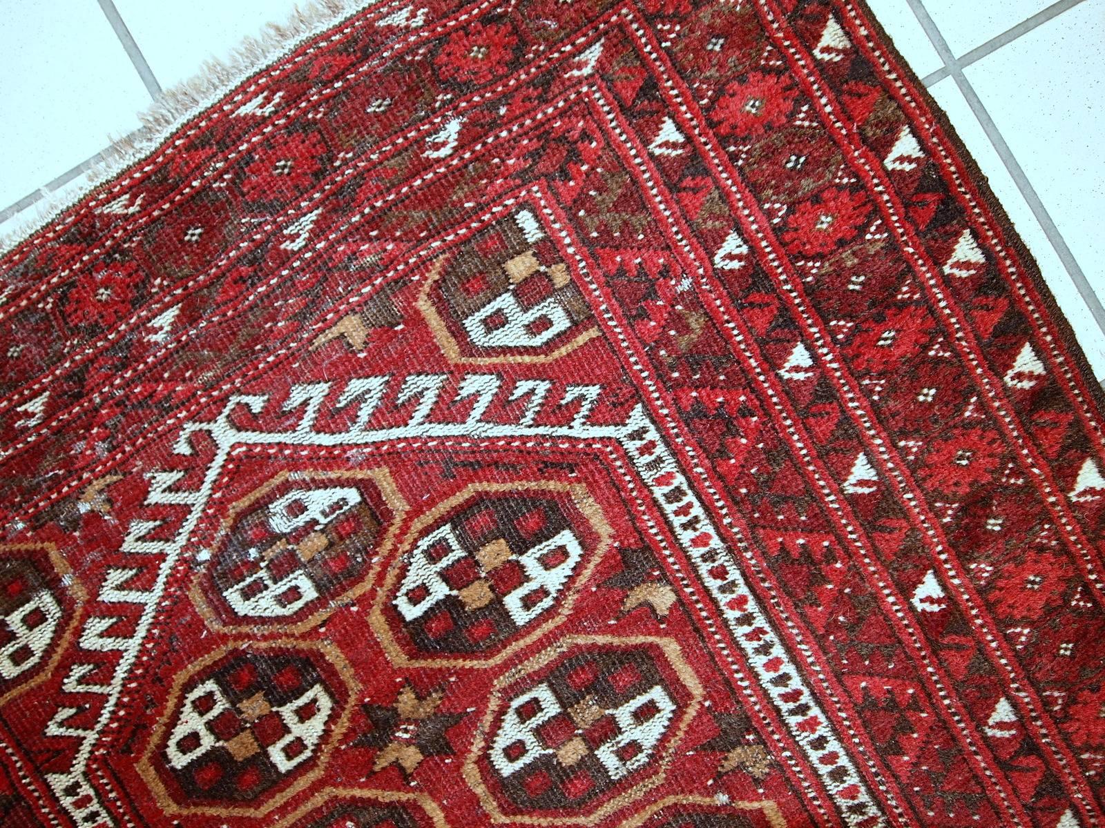 Hand-Knotted Handmade Antique Prayer Afghan Adraskand Rug, 1920s, 1C346 For Sale