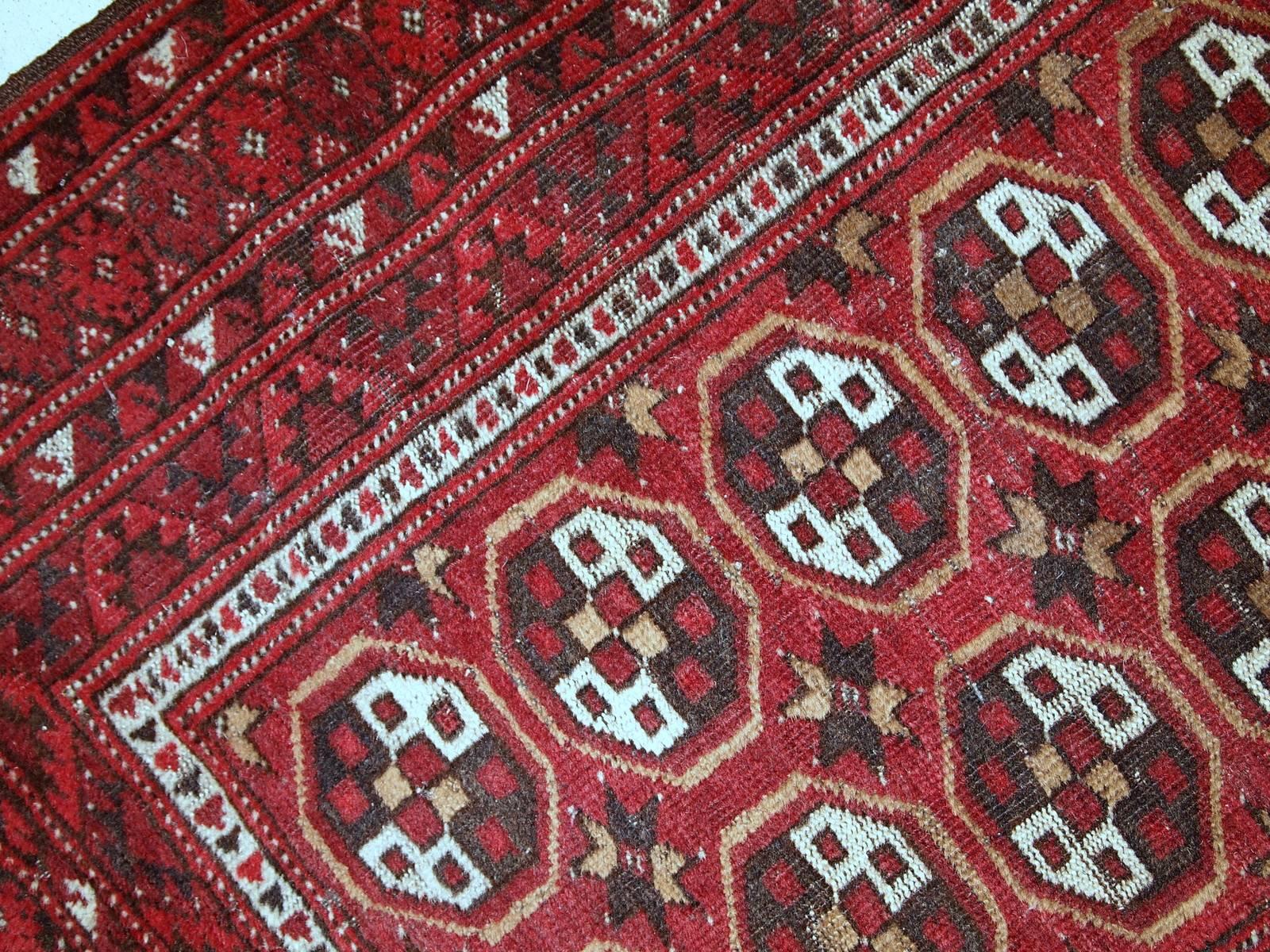 Wool Handmade Antique Prayer Afghan Adraskand Rug, 1920s, 1C346 For Sale