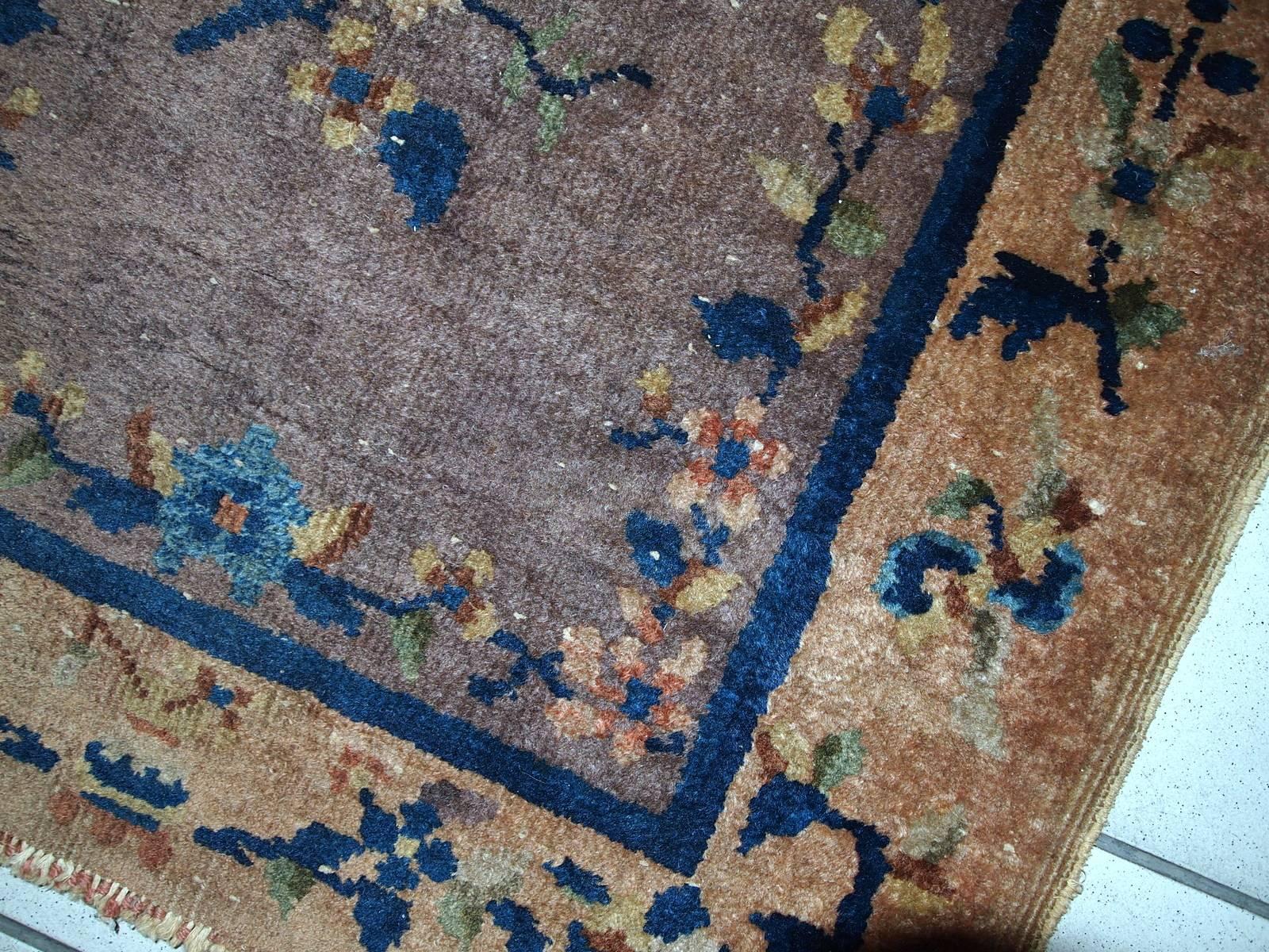 Handgefertigter antiker chinesischer Art-Déco-Teppich, 1920er Jahre, 1C354 (Wolle) im Angebot