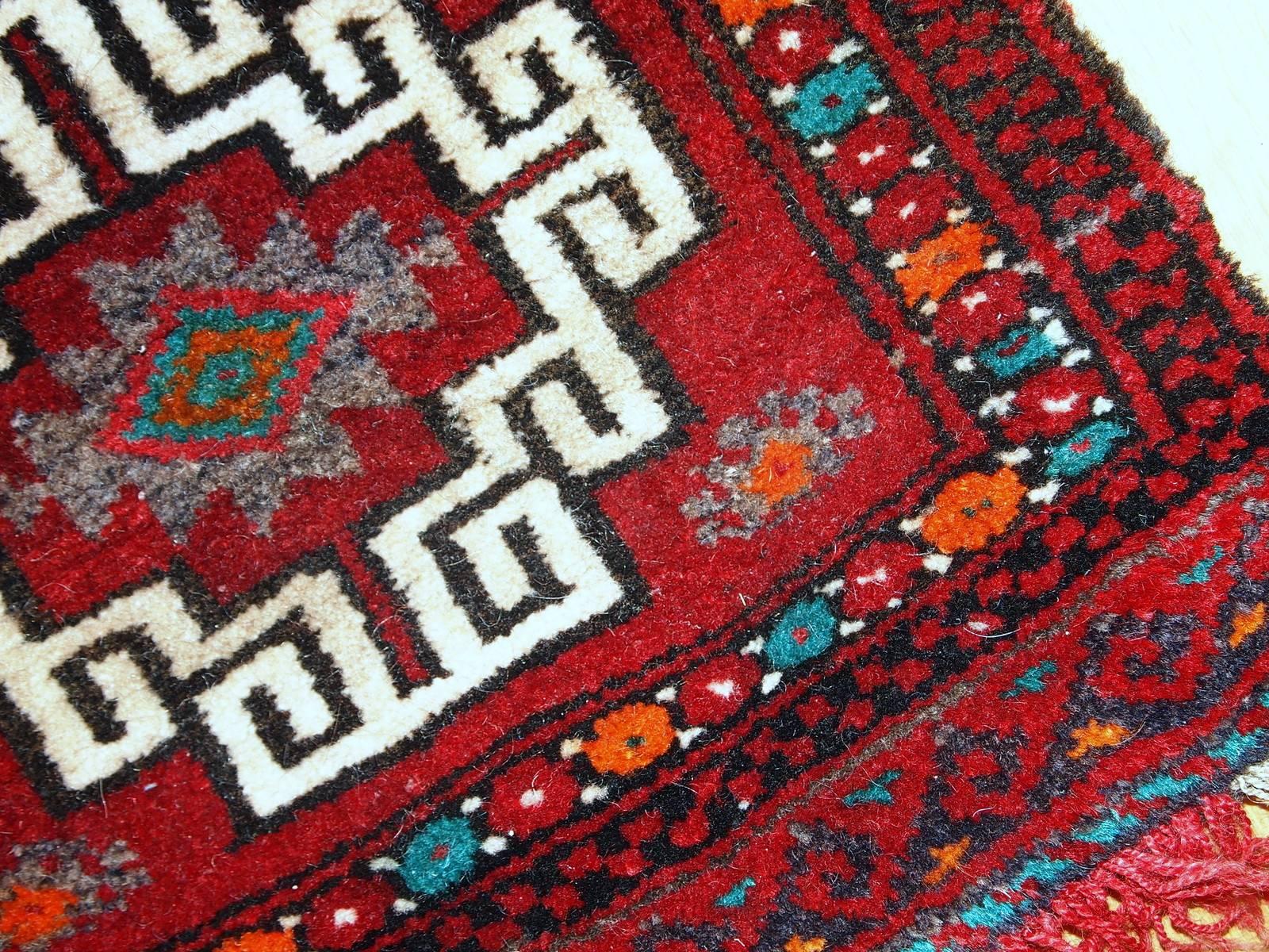 Hand-Knotted Handmade Vintage Turkish Anatolian Bag, 1970s, 1C365 For Sale