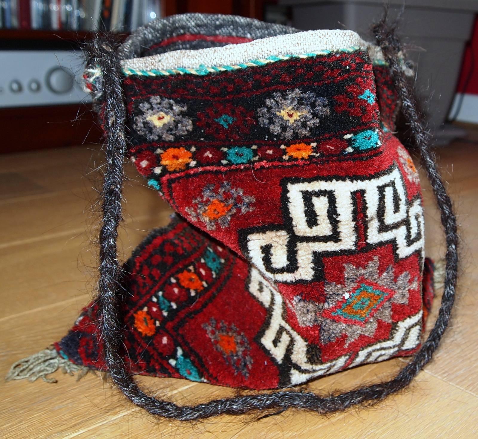 Handmade Vintage Turkish Anatolian Bag, 1970s, 1C365 For Sale 3