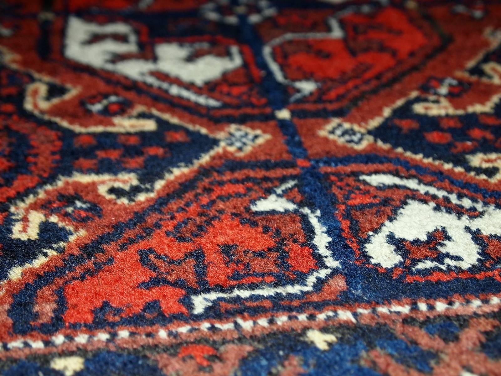 Handmade Antique Afghan Baluch Rug, 1900s, 1C375 2