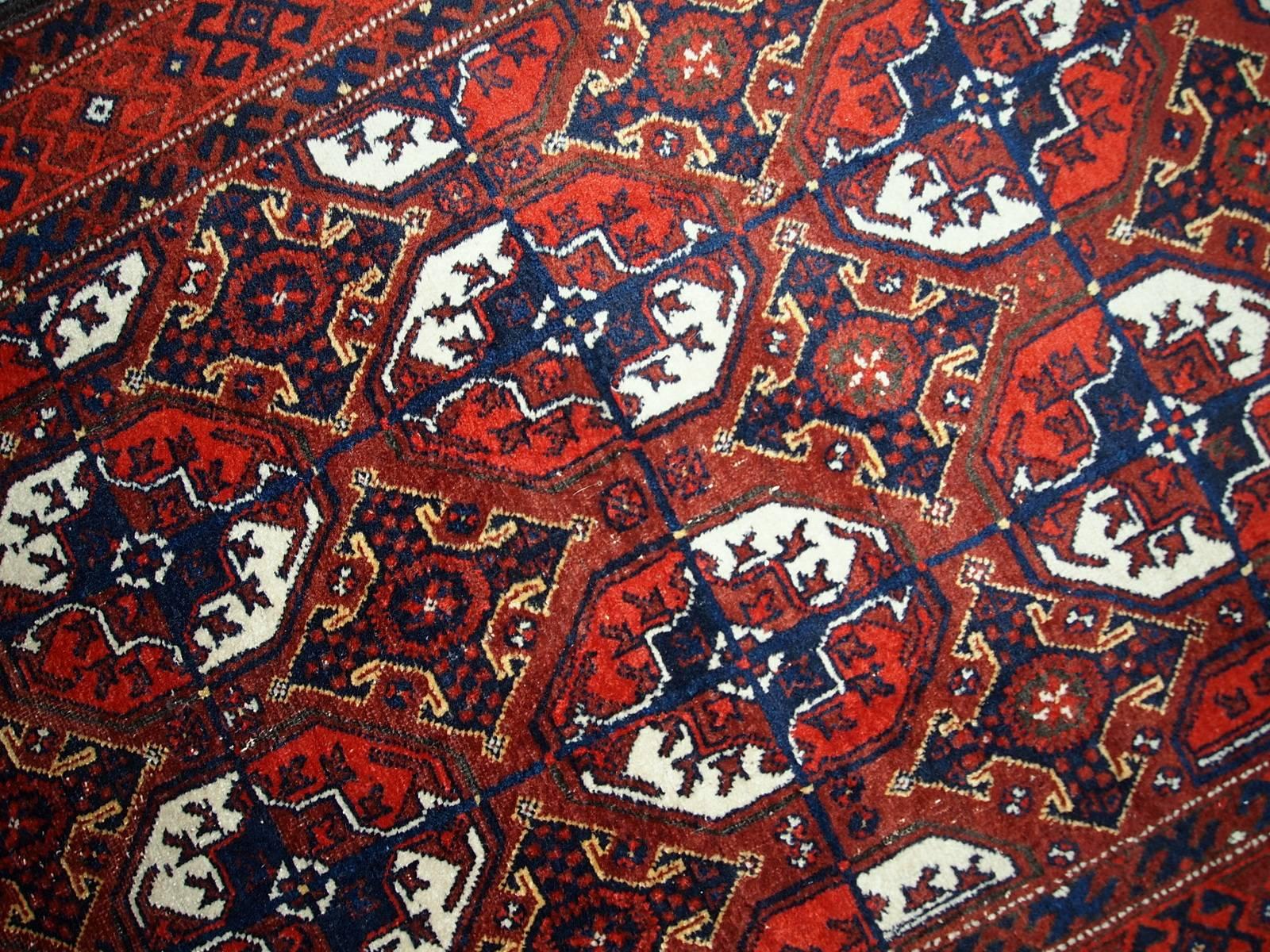Handmade Antique Afghan Baluch Rug, 1900s, 1C375 1