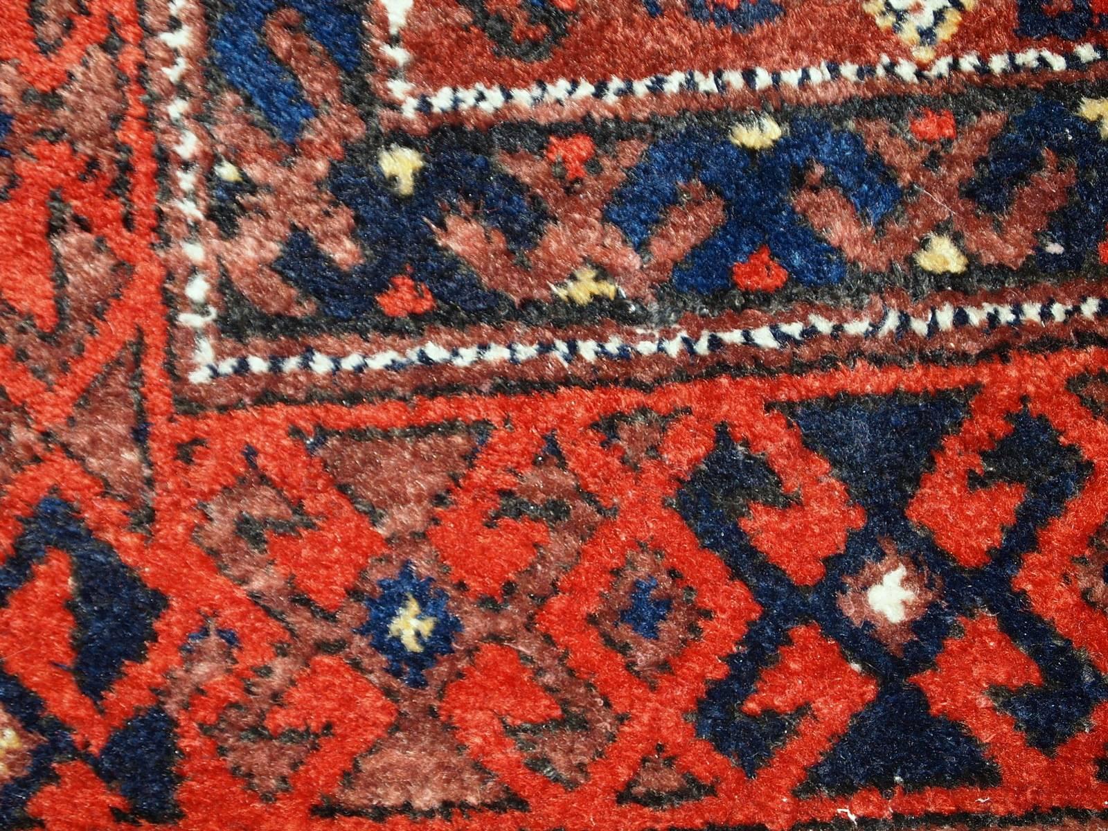 Handmade Antique Afghan Baluch Rug, 1900s, 1C375 4