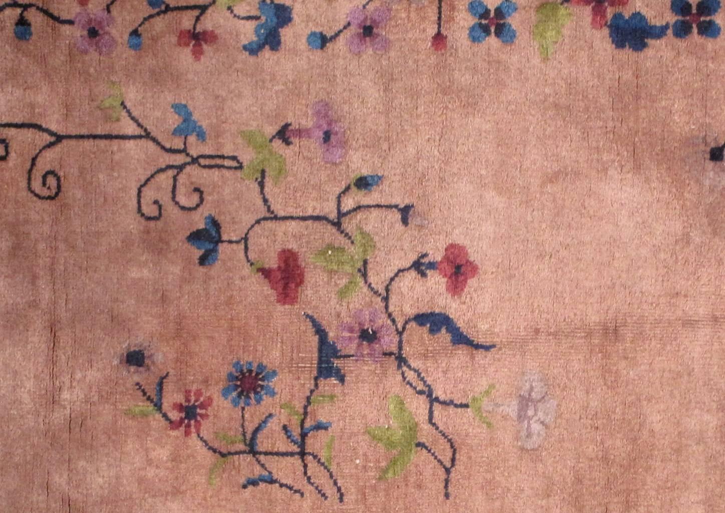 Handmade Antique Art Deco Chinese Rug, 1920s, 1B456 In Good Condition For Sale In Bordeaux, FR