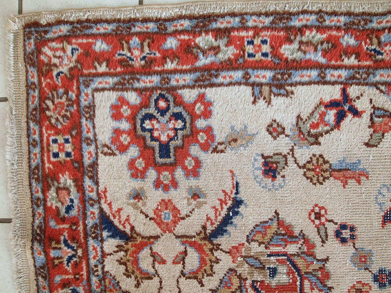 Lana Tappeto Lahore pakistano vintage fatto a mano, anni '50, 1C391 in vendita
