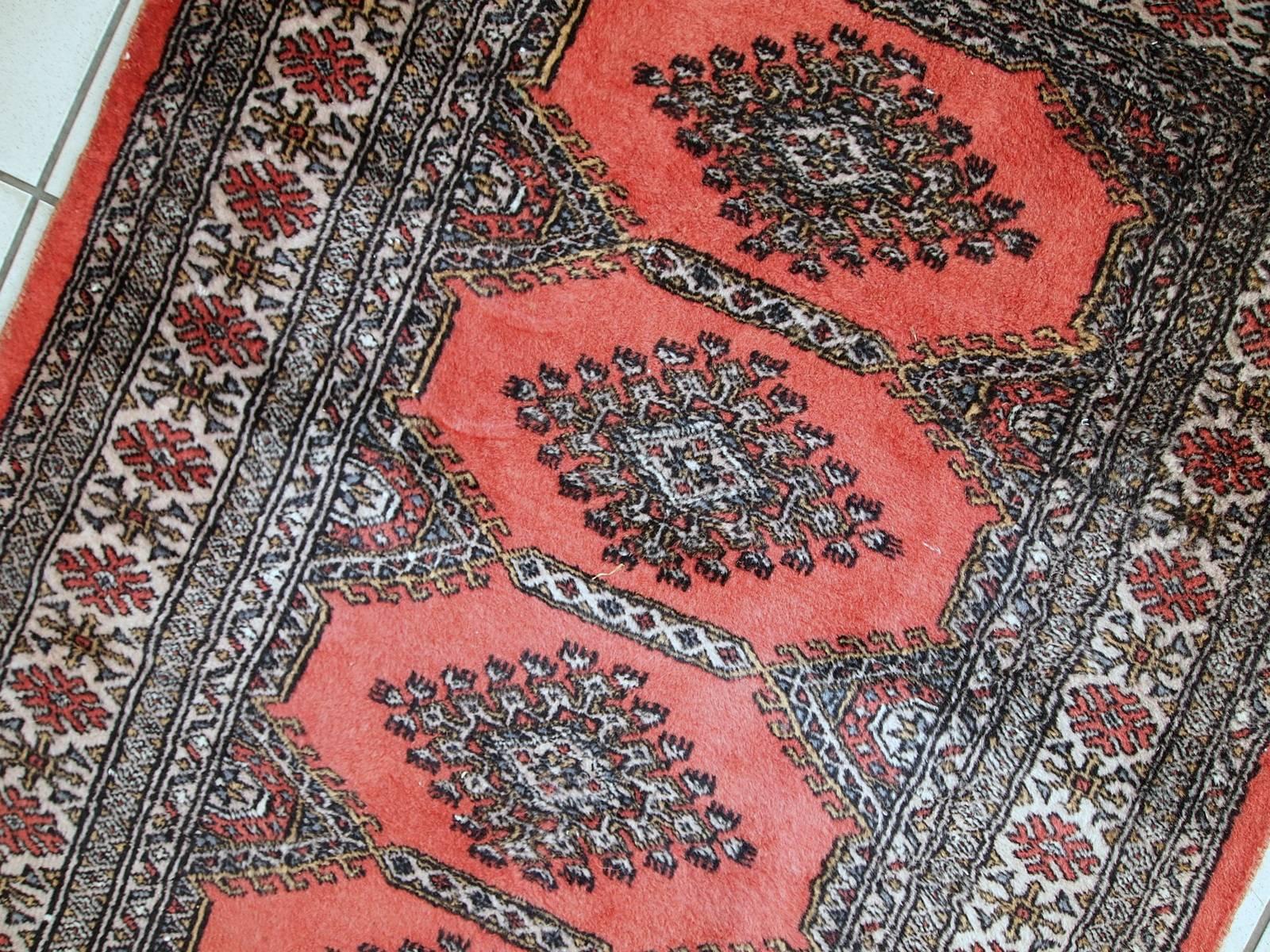 20th Century Handmade Vintage Uzbek Bukhara Rug, 1970s