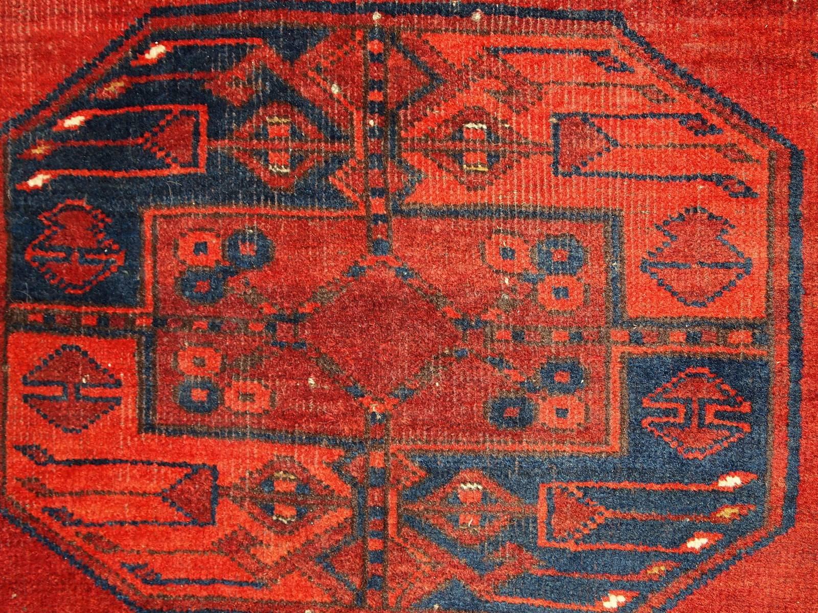 Handmade Vintage Afghan Ersari Rug, 1950s, 1C406 For Sale 2