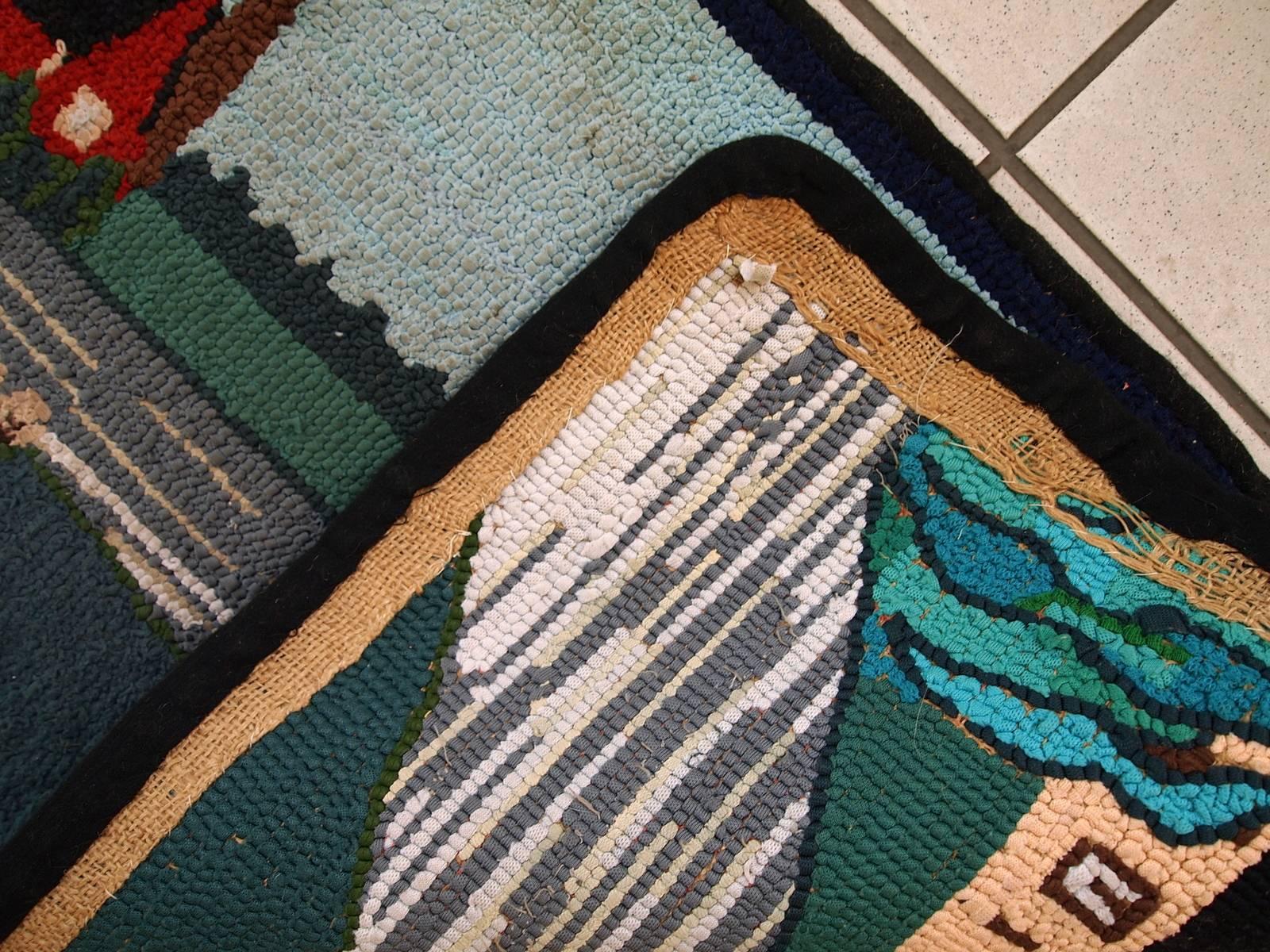 Handgefertigter amerikanischer Vintage-Teppich mit Kapuze, 1960er Jahre, 1C412 im Angebot 3