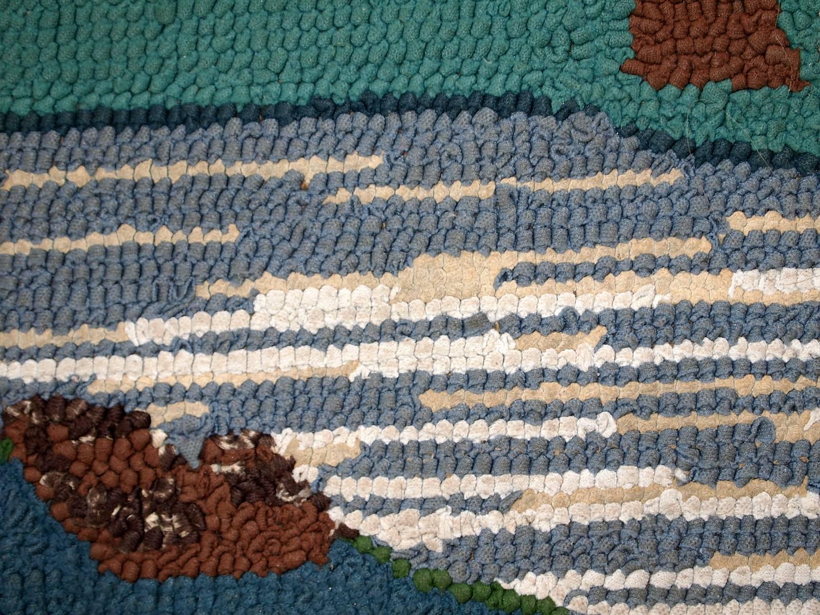 Handgefertigter amerikanischer Vintage-Teppich mit Kapuze, 1960er Jahre, 1C412 im Angebot 1