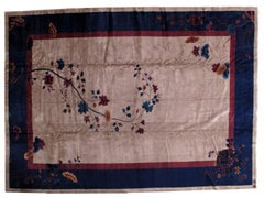 Handmade Antique Art Deco Chinese Rug, 1920s, 1B469