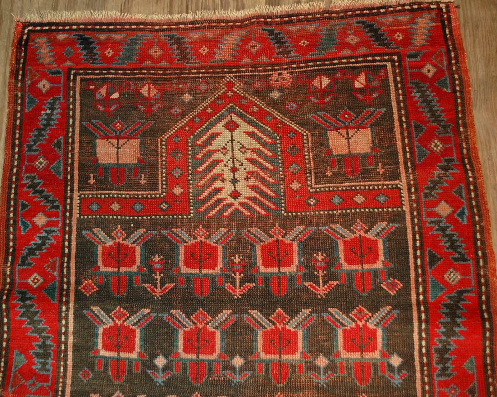 Armenian Handmade Antique Caucasian Karabagh Rug, 1890s, 1B476 For Sale