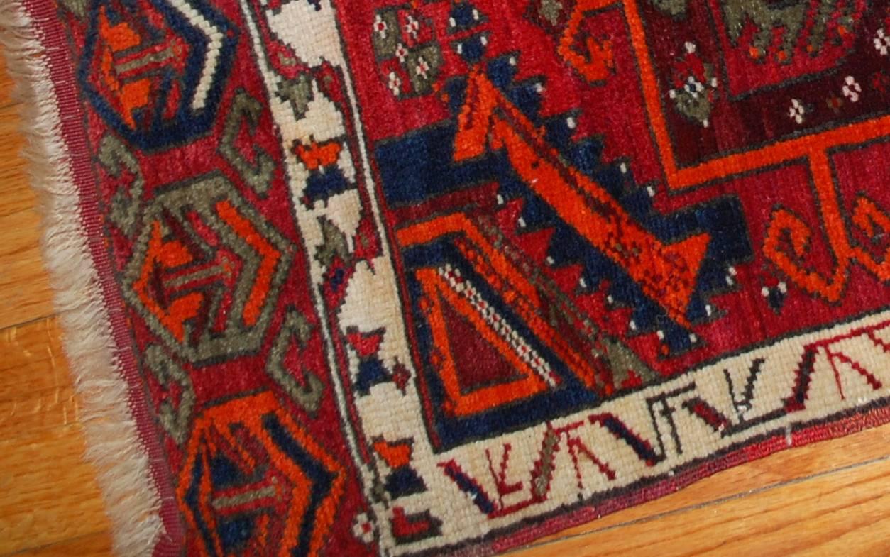 19th Century Handmade Antique Collectible Turkish Yastik Rug, 1890s, 1B487 For Sale