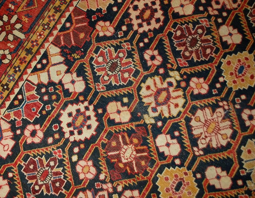 19th Century Handmade Antique Caucasian Karabagh Rug, 1880s, 1B490