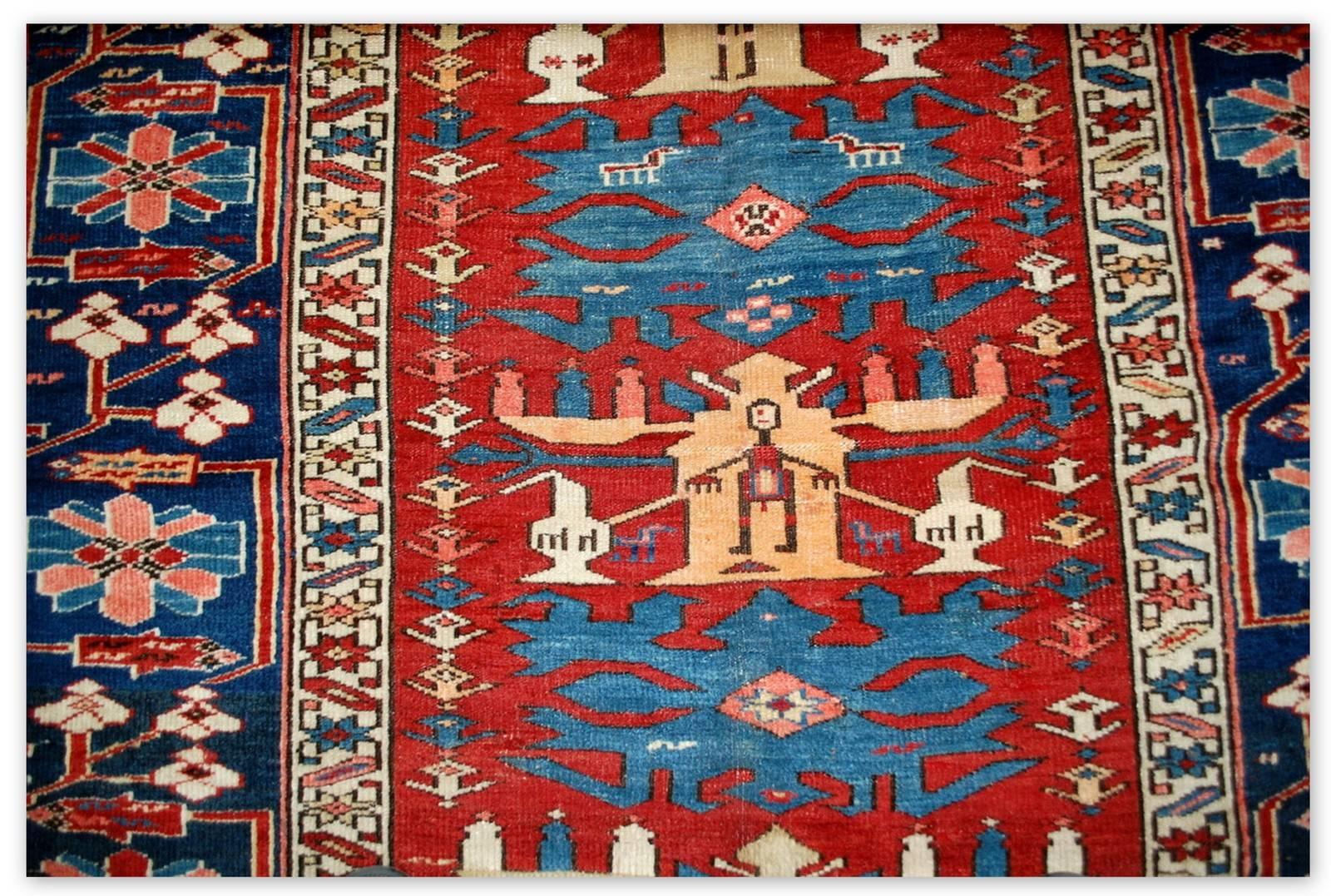XIXe siècle Tapis Shirvan azerbaïdjan caucasien ancien fait à la main, années 1880, 1B491 en vente
