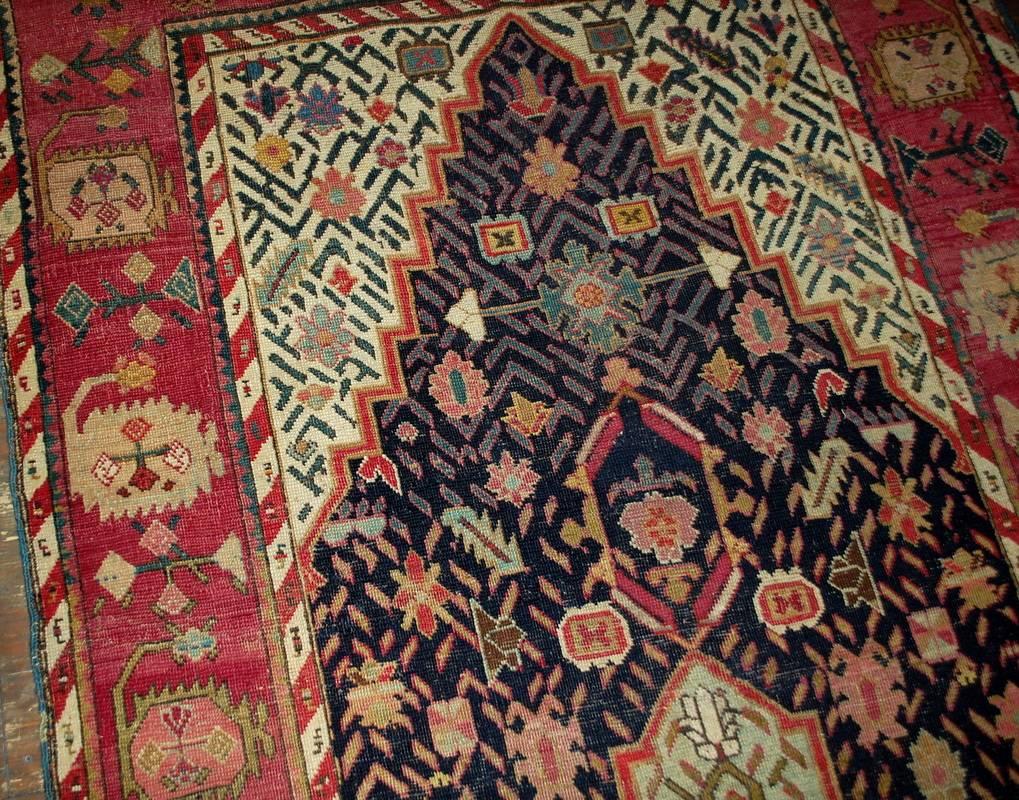 Hand-Knotted Handmade Antique Caucasian Karabagh Rug, 1880s, 1B492 For Sale