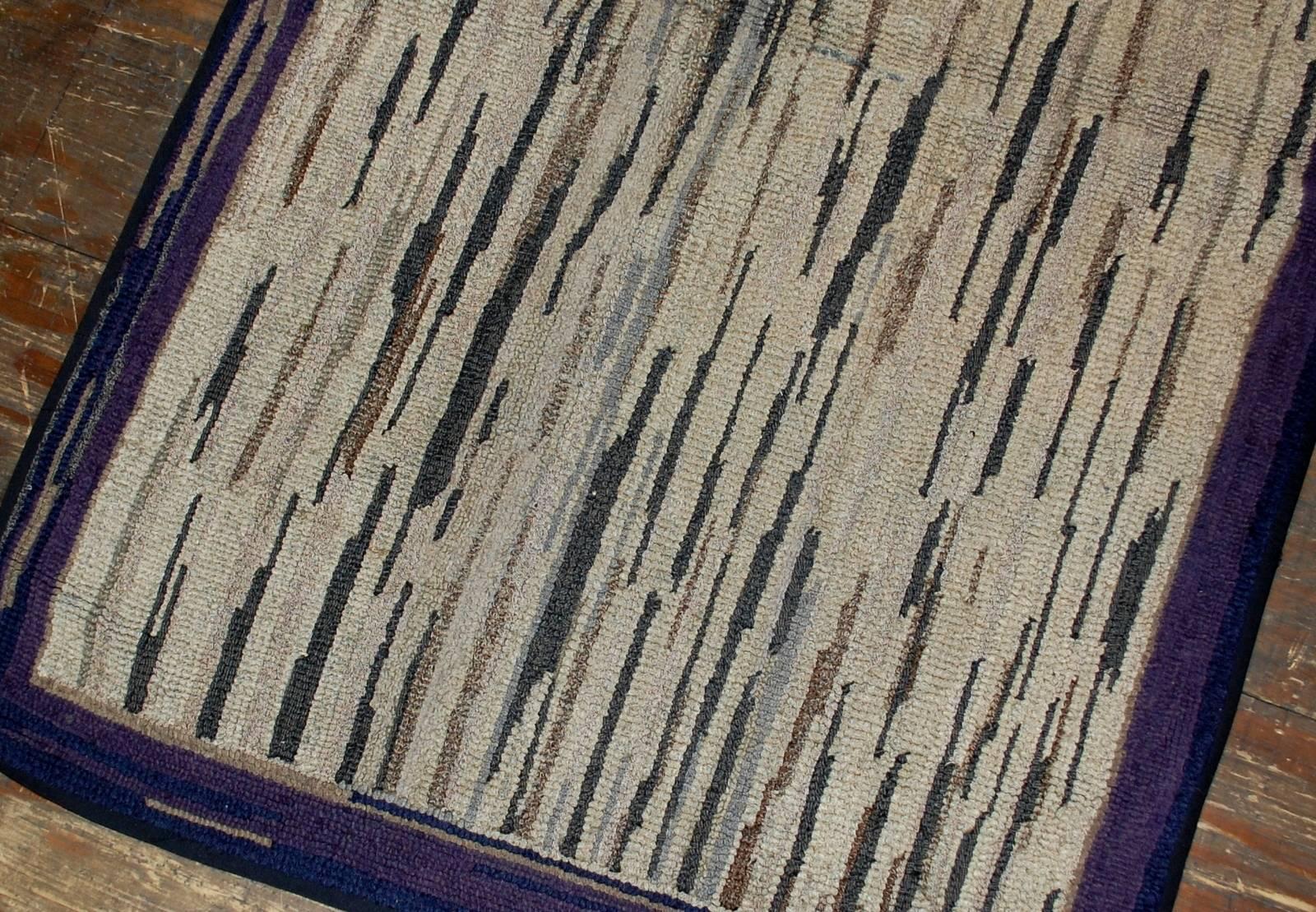 Handgefertigter antiker amerikanischer Hakenteppich mit Kapuze, 1900er Jahre, 1B502 (Handgeknüpft) im Angebot
