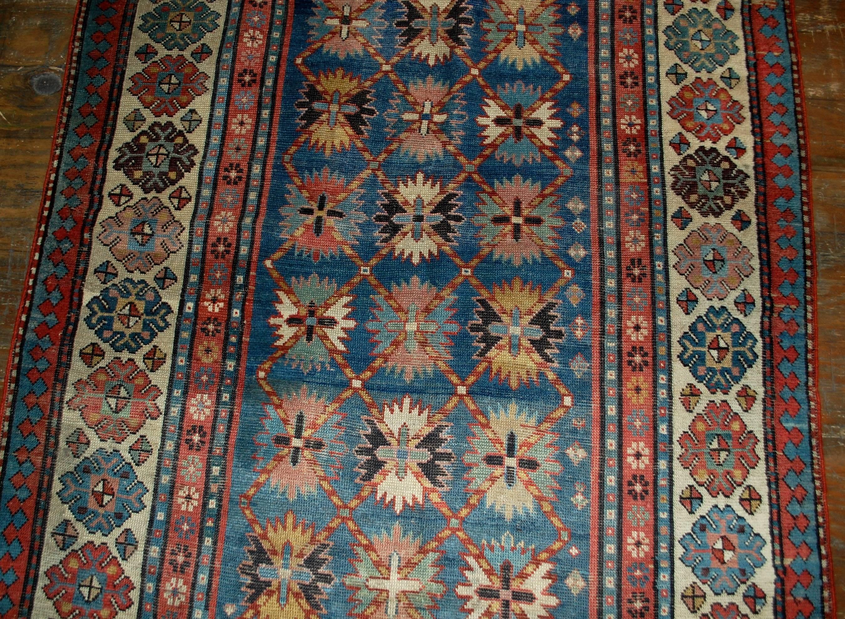Russian Handmade Antique Caucasian Talish Rug, 1880s, 1B514 For Sale