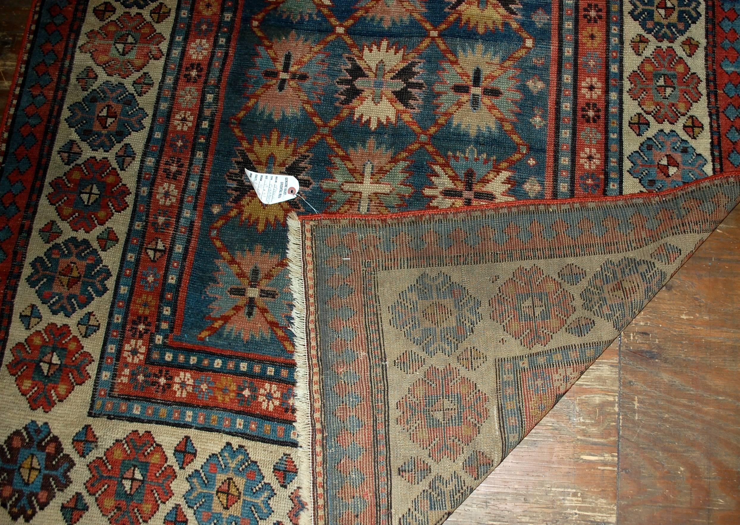Handmade Antique Caucasian Talish Rug, 1880s, 1B514 In Good Condition For Sale In Bordeaux, FR