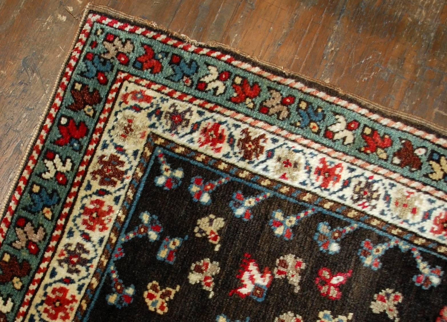 Russian Handmade Antique Caucasian Gendje Rug, 1880s, 1B518 For Sale