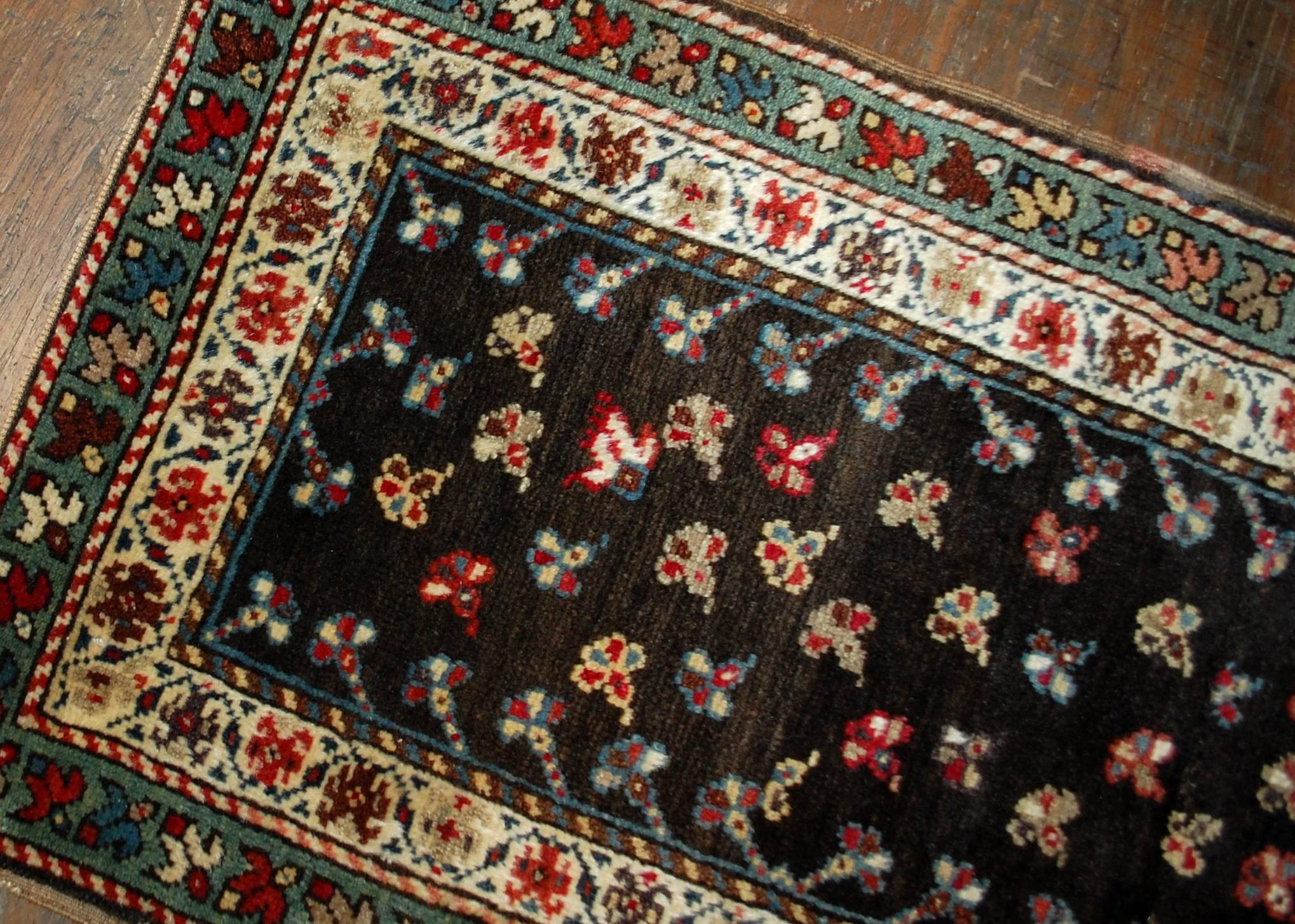 Hand-Knotted Handmade Antique Caucasian Gendje Rug, 1880s, 1B518 For Sale