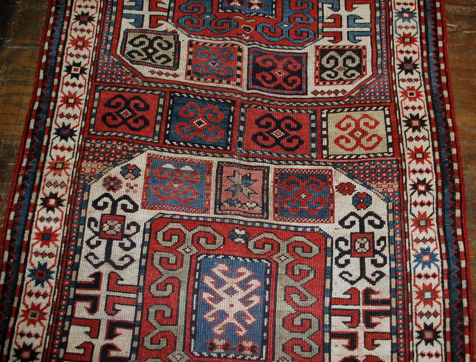 Armenian Handmade Antique Caucasian Karabagh Rug, 1880s, 1B523
