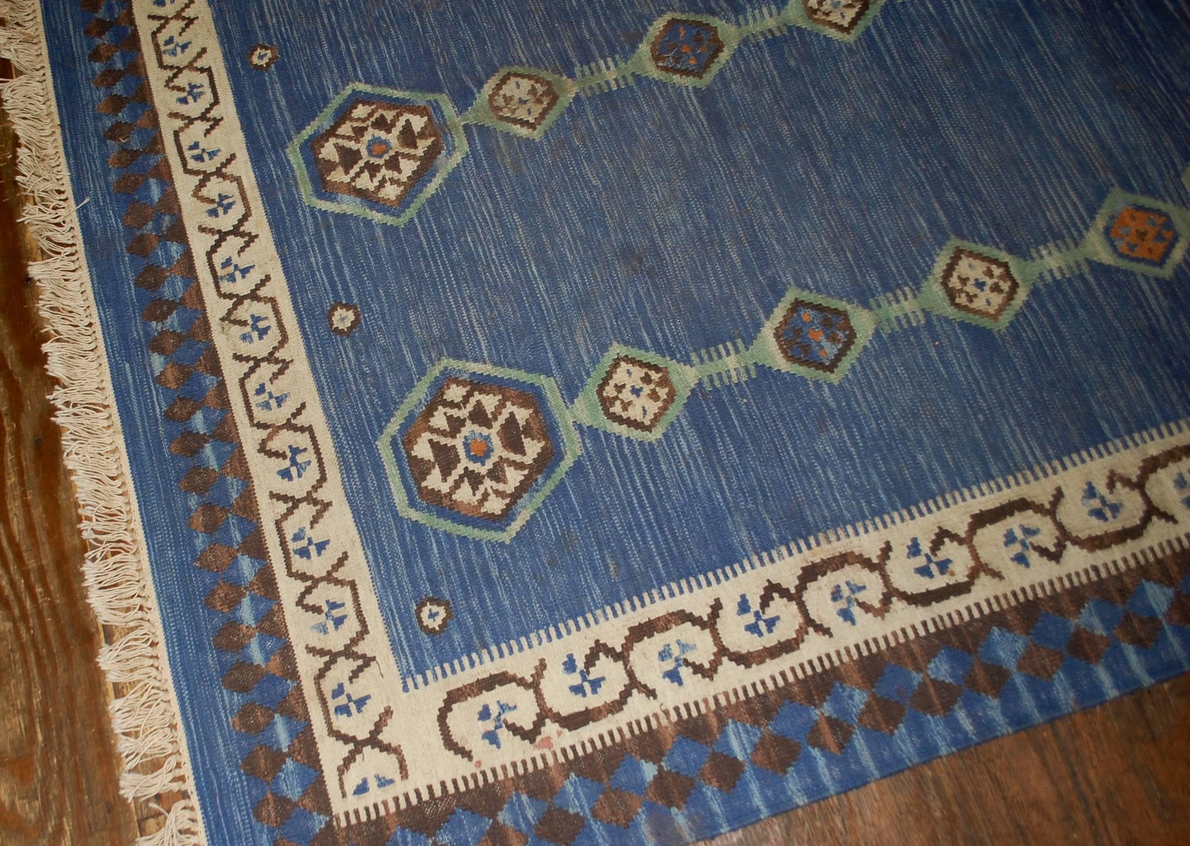 Hand-Knotted Handmade Antique Indian Dhurri Kilim, 1930s, 1B533 For Sale