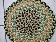 Handmade Antique American Braided Sit Covers Rugs, 1970s, 1C460