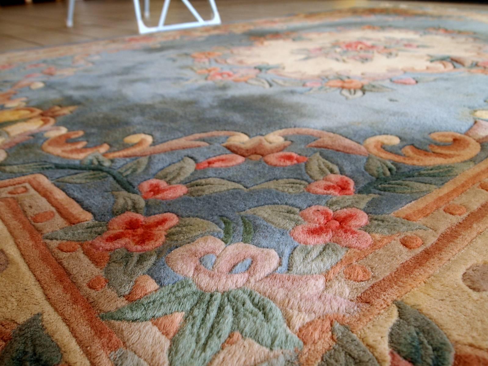 Handmade Vintage Art Deco Chinese Rug, 1970s, 1C465 2