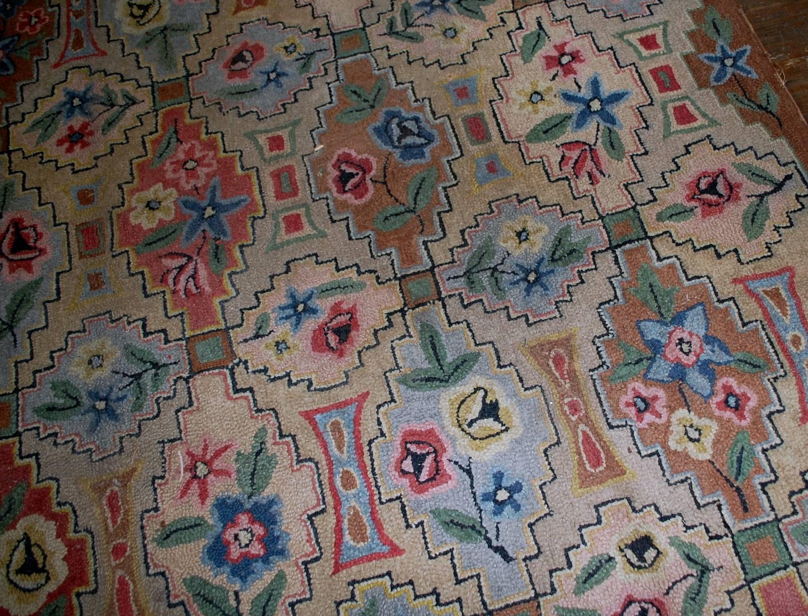 Handgefertigter antiker amerikanischer Kapuzenteppich mit Kapuze, 1900er Jahre, 1B537 (20. Jahrhundert) im Angebot