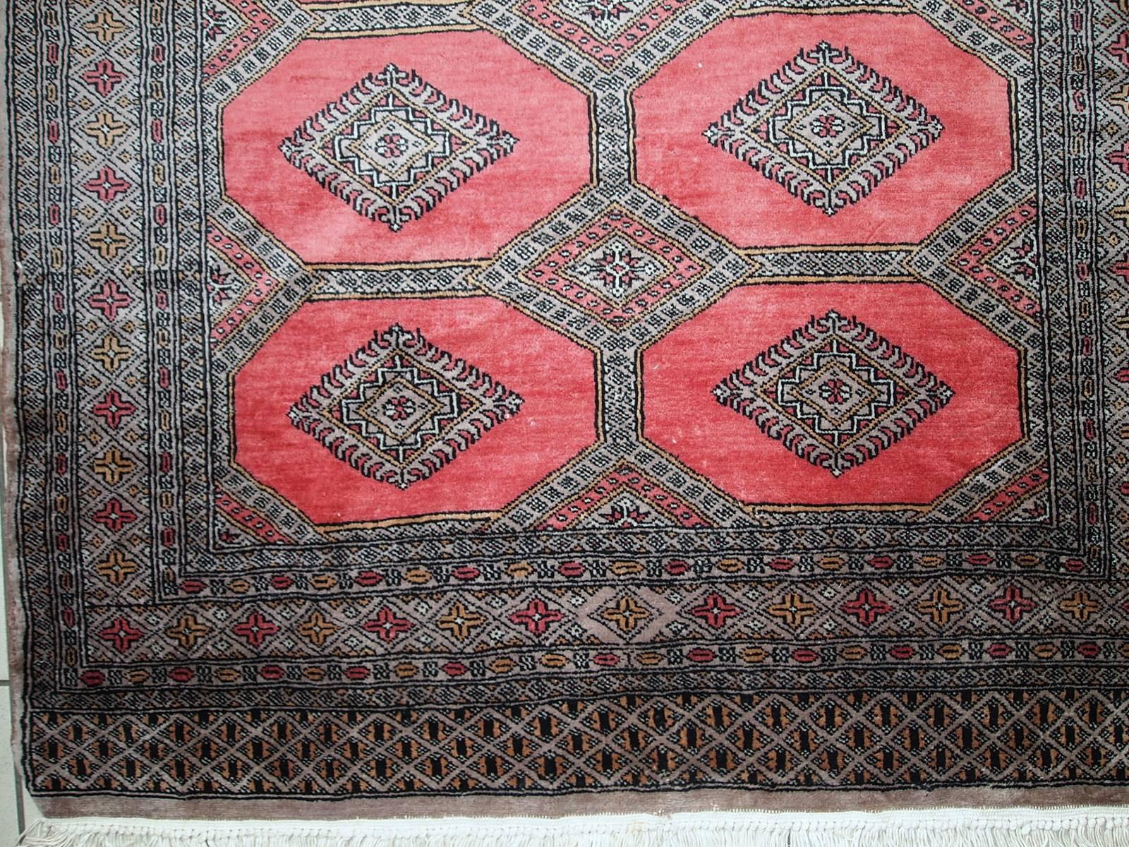 20th Century Handmade Vintage Uzbek Bukhara Rug, 1970s, 1C474