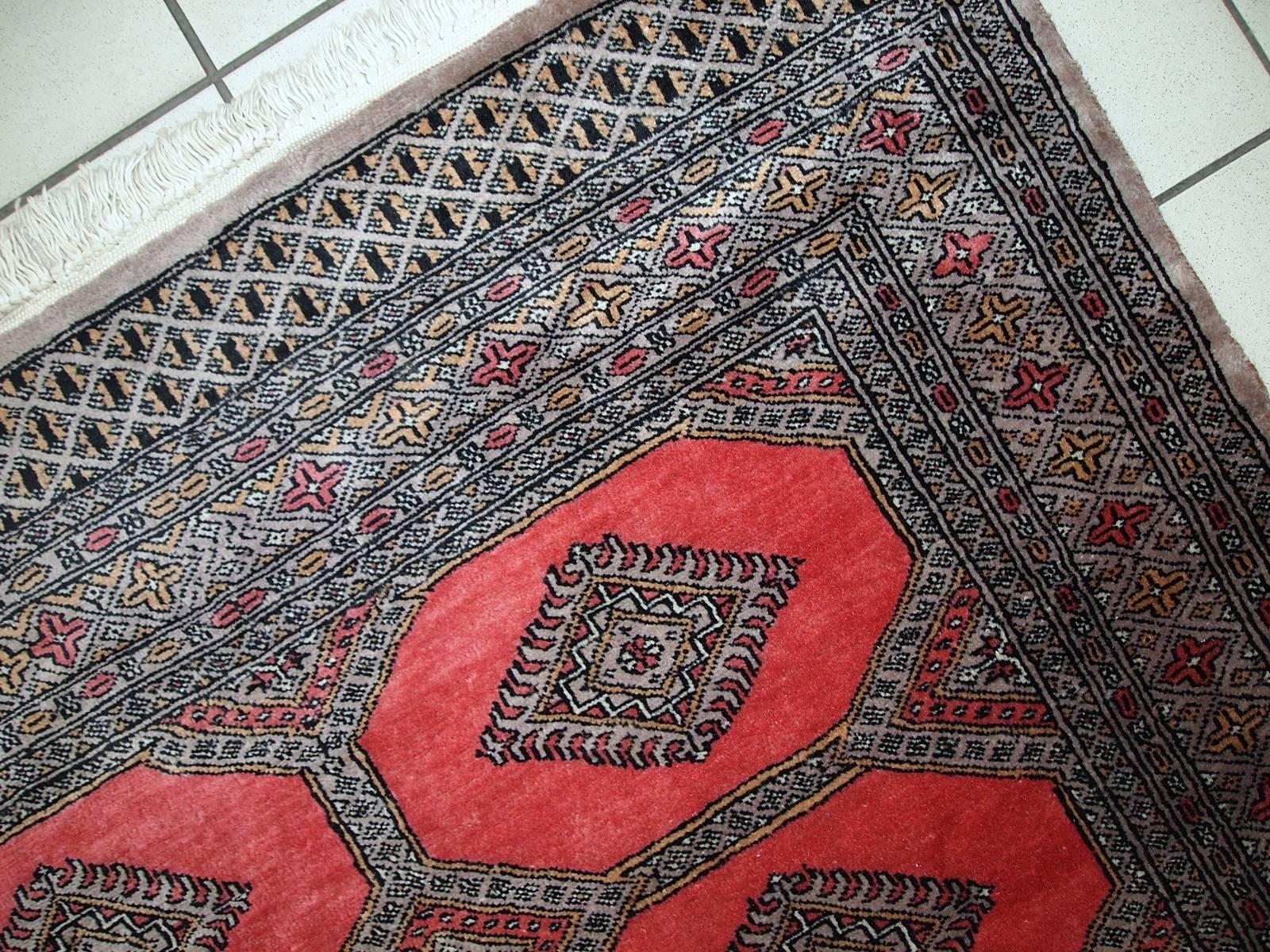 Handmade Vintage Uzbek Bukhara Rug, 1970s, 1C474 3