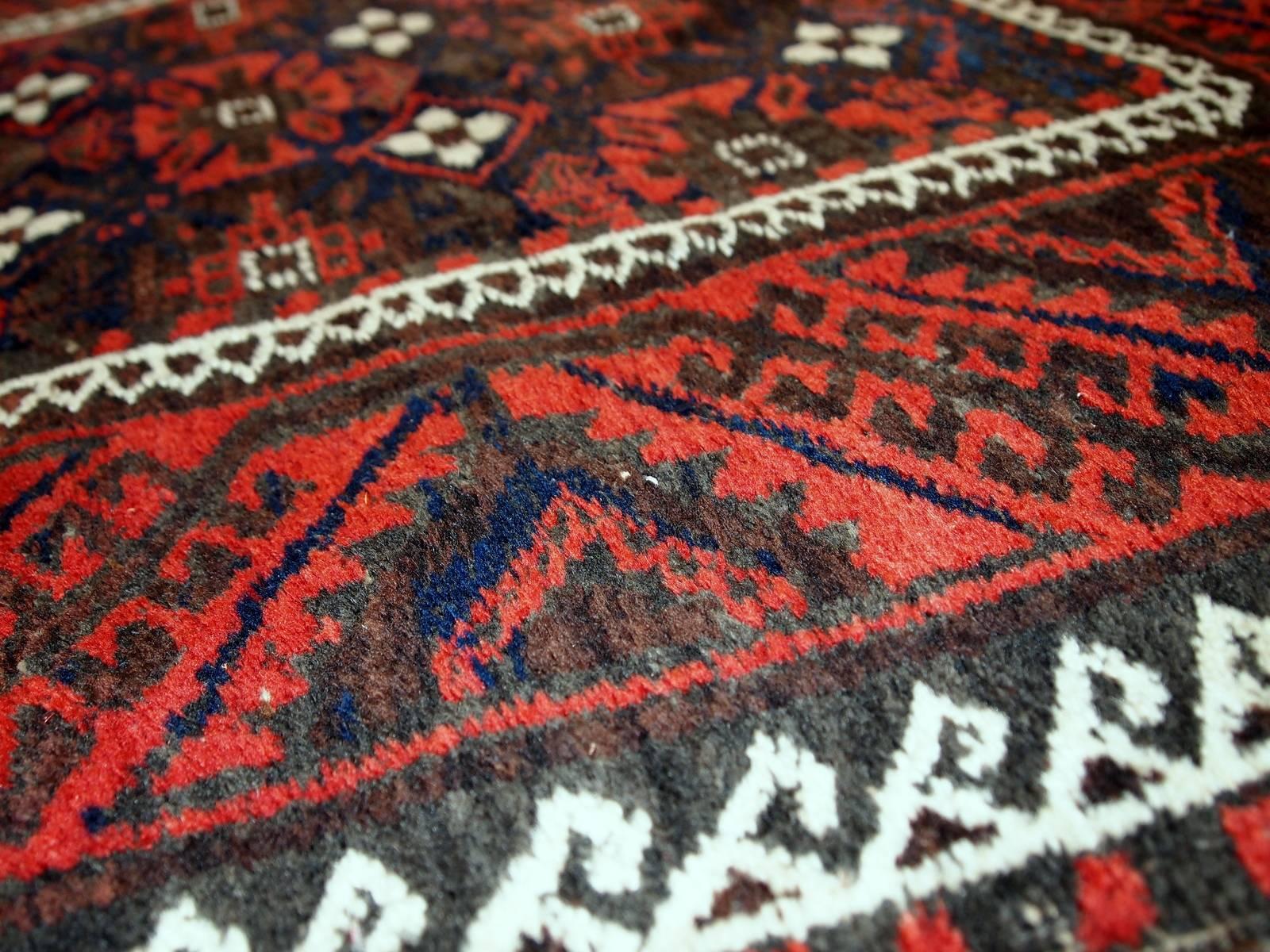 Handgefertigter antiker afghanischer Baluch-Teppich, 1920er Jahre, 1C489 2