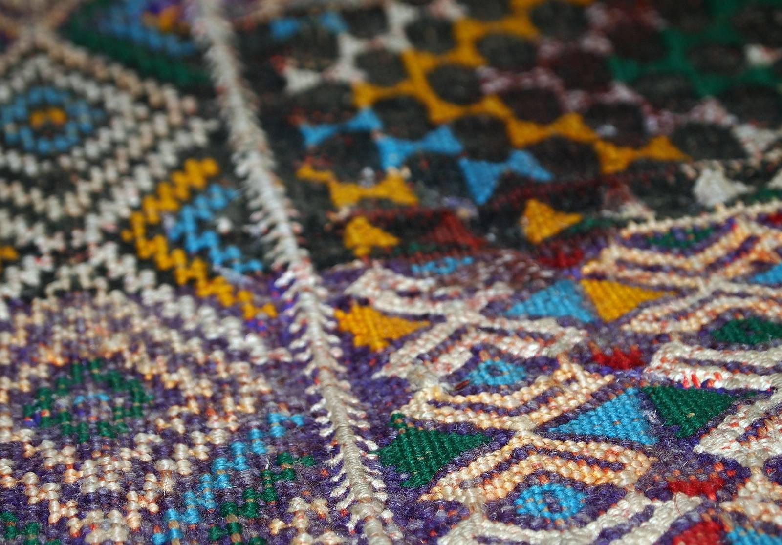 Handmade Vintage Tunisian Flat-Weave Kilim, 1950s, 1C497 3