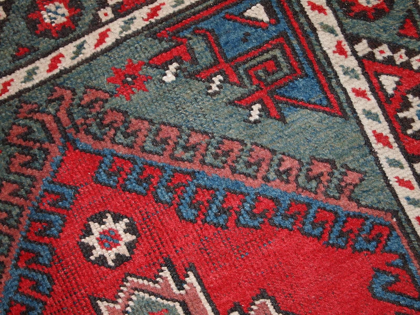 Handmade Antuque Turkish Anatolian Rug, 1920s, 1C513 In Good Condition For Sale In Bordeaux, FR