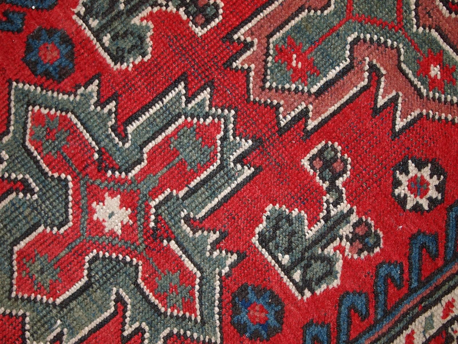Wool Handmade Antuque Turkish Anatolian Rug, 1920s, 1C513 For Sale