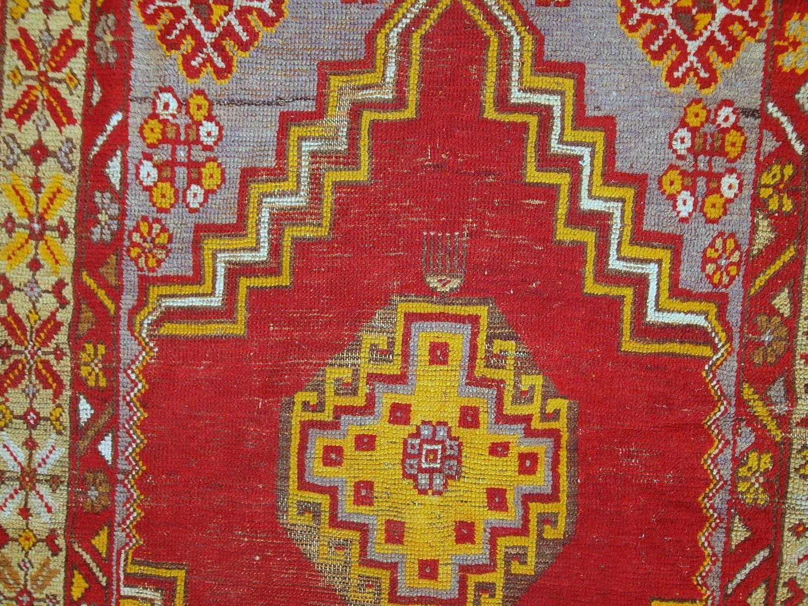 20th Century Handmade Antique Turkish Anatolian Rug, 1920s